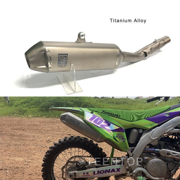 For Kawasaki KX250 KXF250 Motorcycle Exhaust Muffler Slip-on Exhaust Titanium 2021-2024